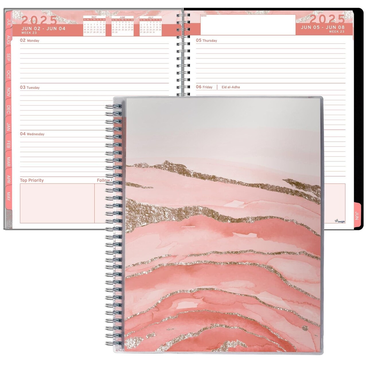 Edge Collection-8.5" x 11"-Pink-Organized Academic Year Planner with Weekly and Monthly Pages-1 PCS